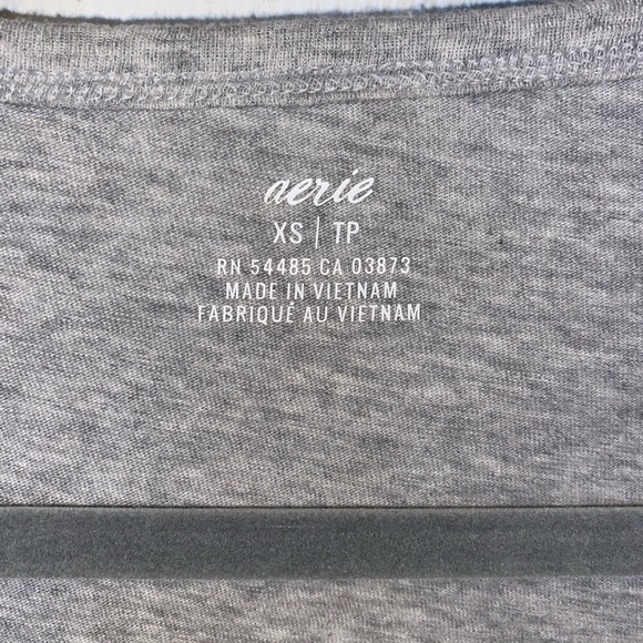 Aerie Distressed V-Neck Boyfriend T-Shirt - Picture 3 of 3